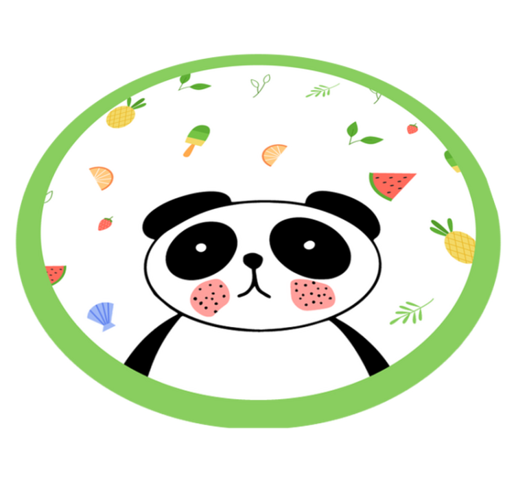 Cute Panda Circle kids vinyl carpet - TenStickers