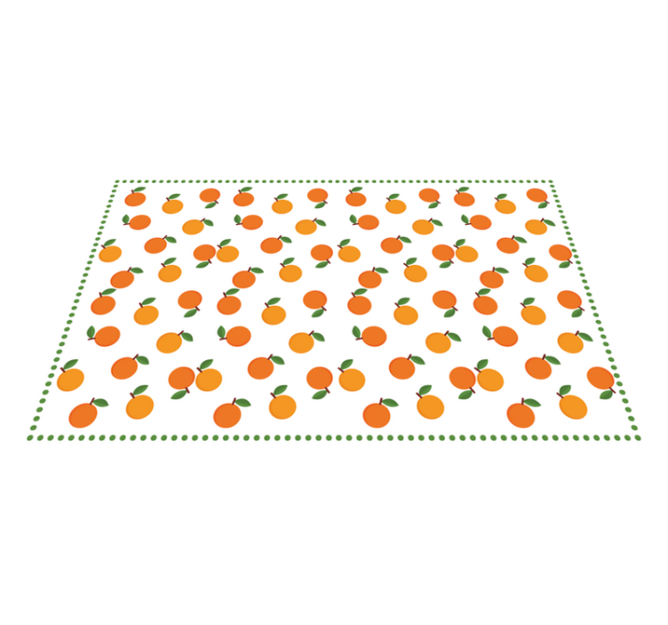 Orange Citrus Pattern kitchen vinyl carpet - TenStickers