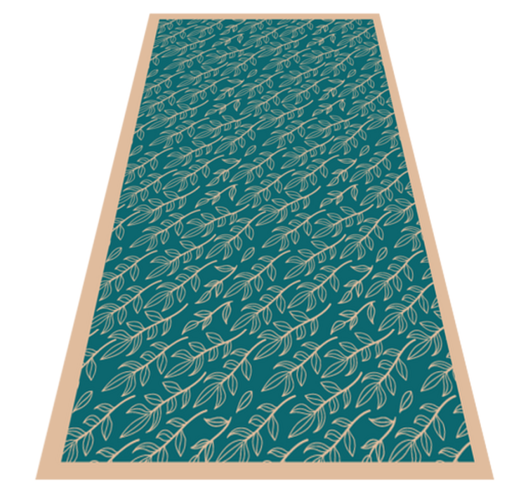 Green graceful leaves floral vinyl carpet - TenStickers