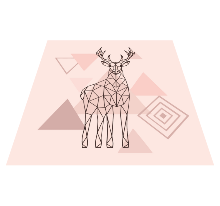 Geometric deer art bedroom vinyl carpet - TenStickers