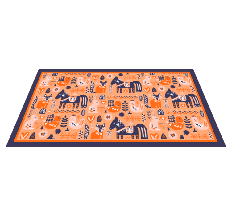 Nordic folk animals kids vinyl carpet - TenStickers