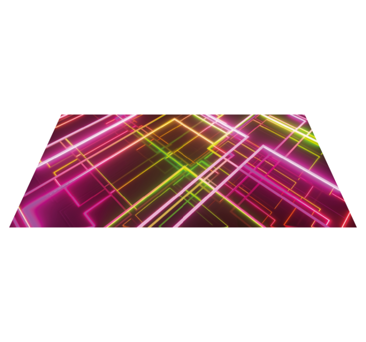Neon Line Art modern vinyl carpet - TenStickers