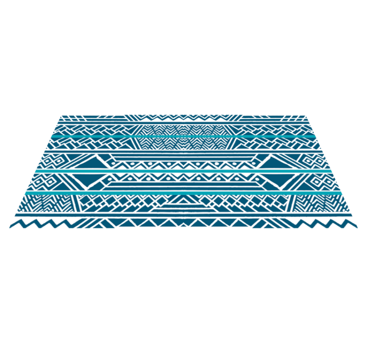 Teal blue stripes ethnic vinyl carpet - TenStickers
