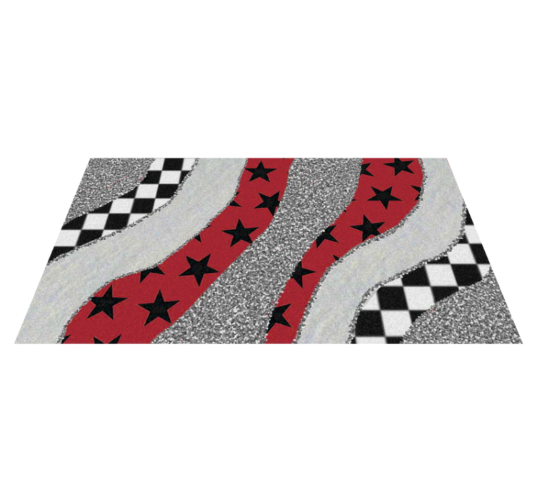 Starry red waves vinyl rug - TenStickers