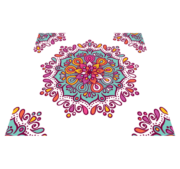 Colorful Intricate Pattern mandala vinyl carpet - TenStickers