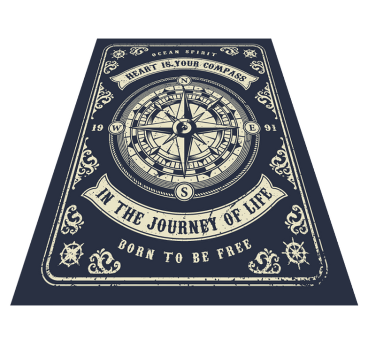 COMPASS JOURNEY ART minimalist vinyl carpet - TenStickers