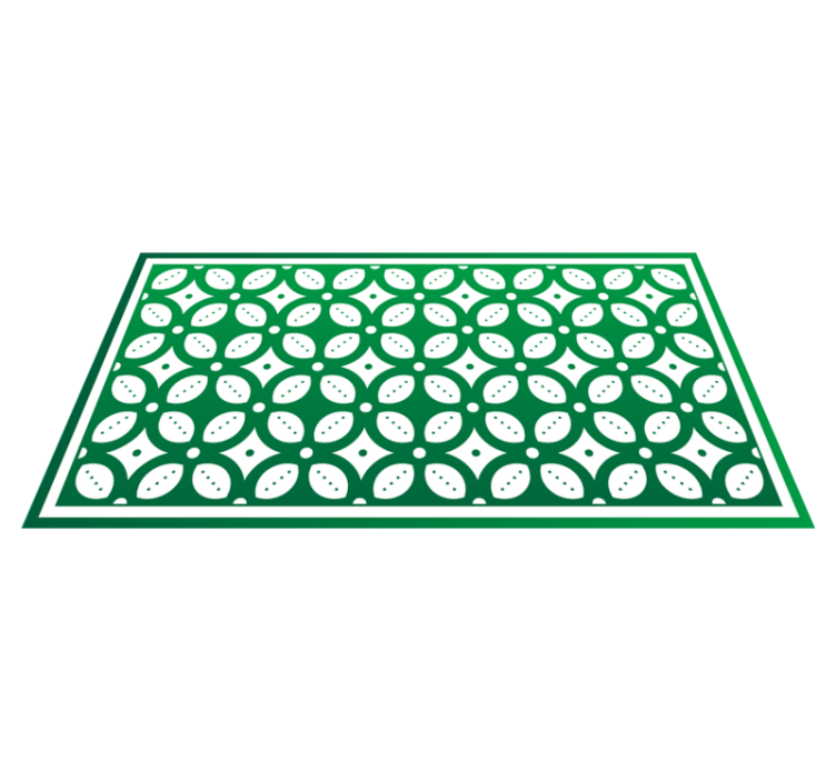Geometric leaf motif kitchen vinyl carpet - TenStickers