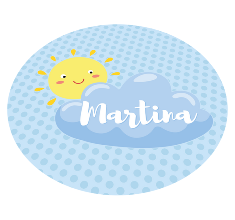 Sun and cloud with name kids vinyl carpet - TenStickers