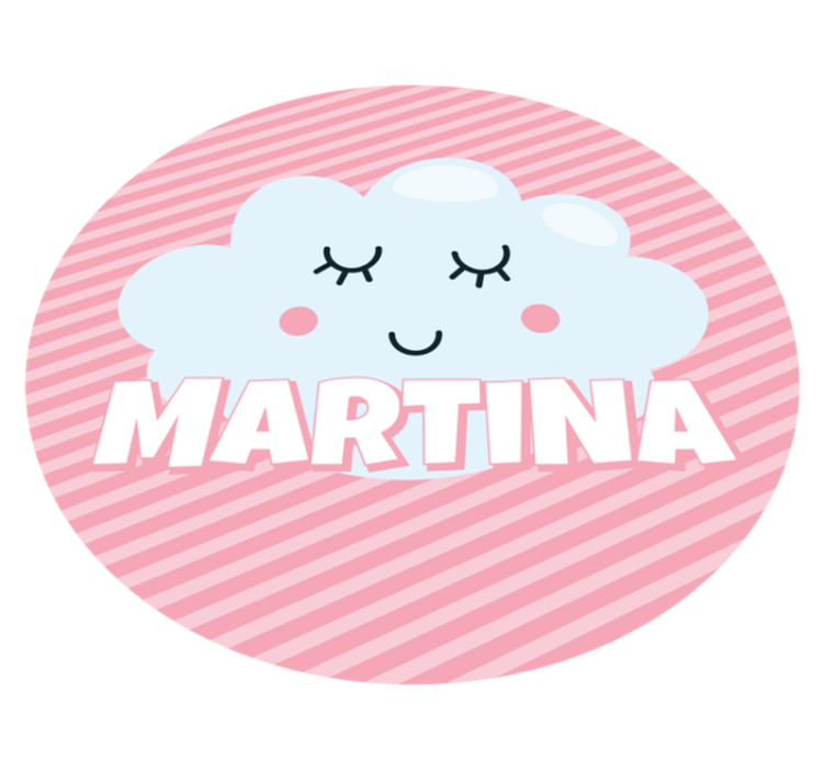 Cute cloud with name kids vinyl carpet - TenStickers