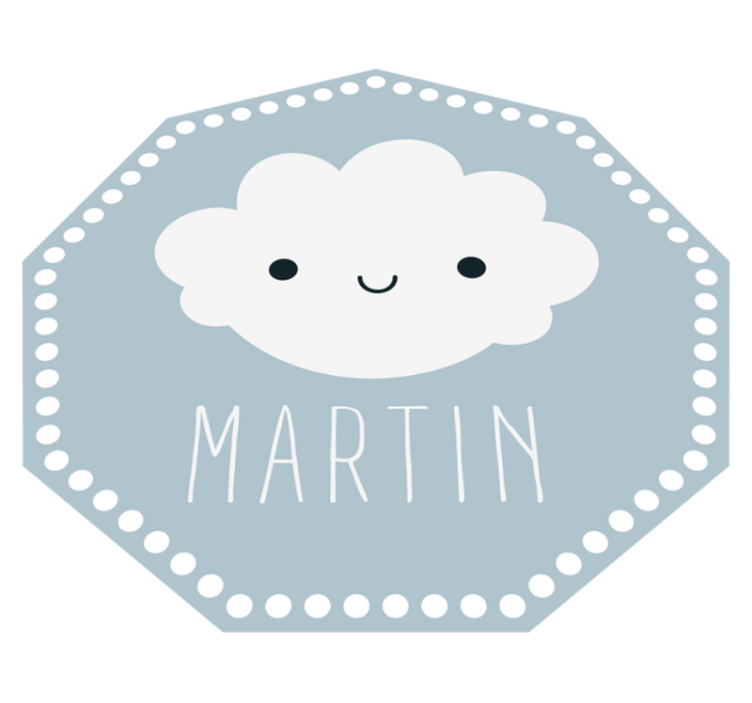 Grey cloud with name nursery vinyl carpet - TenStickers