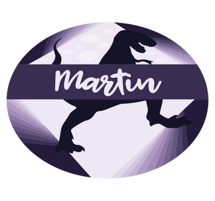 Velociraptor with name kids vinyl carpet - TenStickers