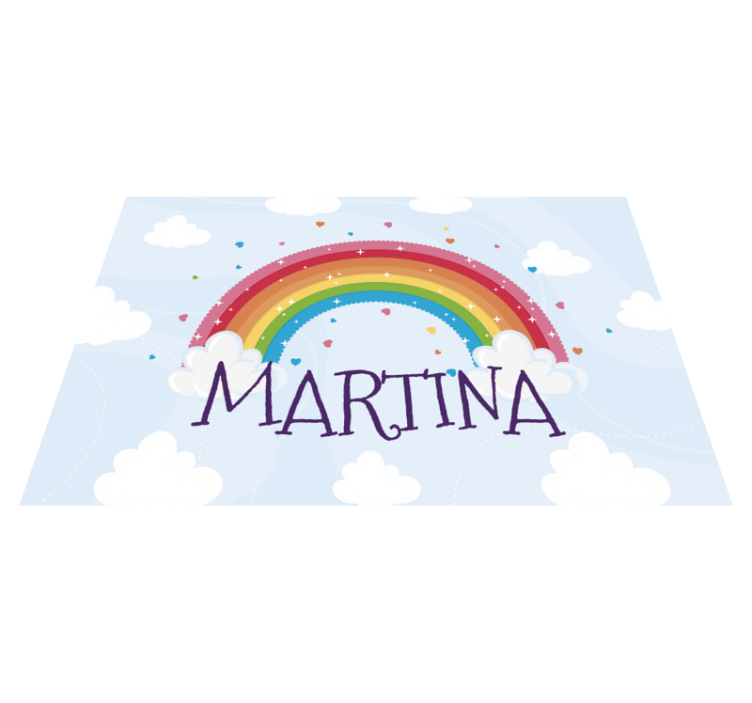 Rainbow custom name kids vinyl carpet - TenStickers