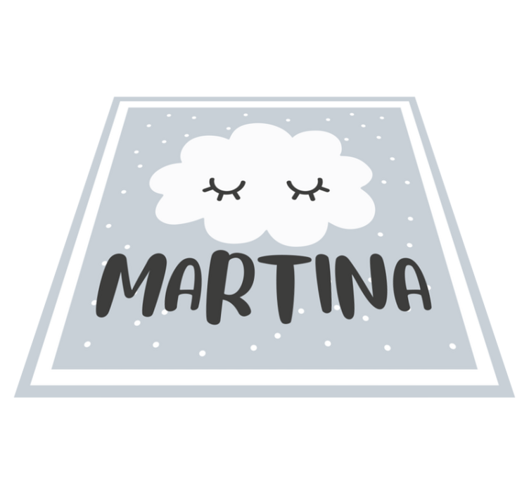 Gray Cloud With Name nursery vinyl carpet - TenStickers