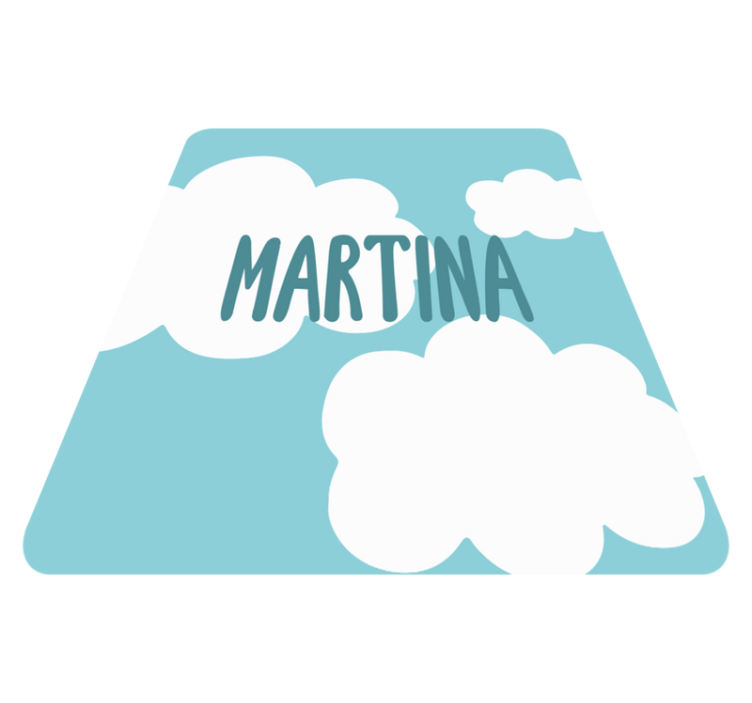 Classic clouds with name kids vinyl carpet - TenStickers