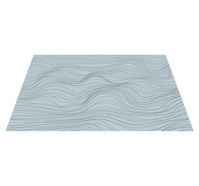 Wavy blue patterns living room vinyl carpet - TenStickers