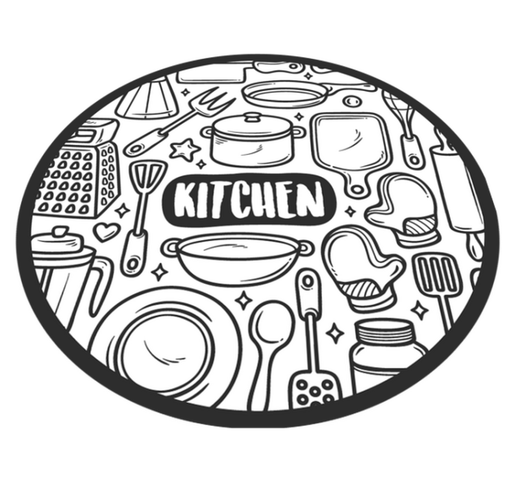 Essentials graphic circular vinyl carpet - TenStickers