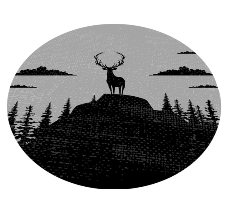 Majestic Deer Silhouette nature vinyl carpet - TenStickers