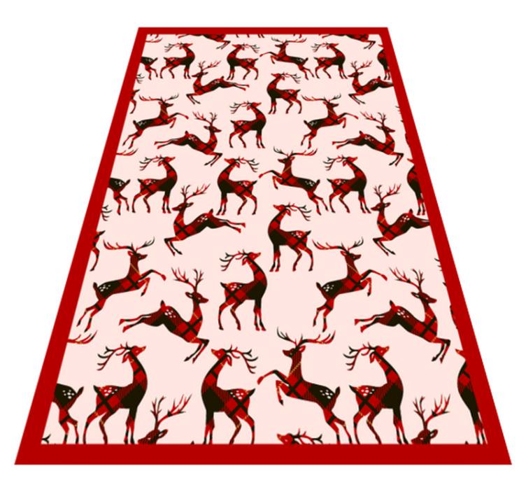 Reindeer red pattern Christmas vinyl carpet - TenStickers