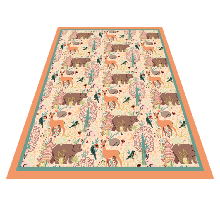 Woodland creatures design animal vinyl carpet - TenStickers