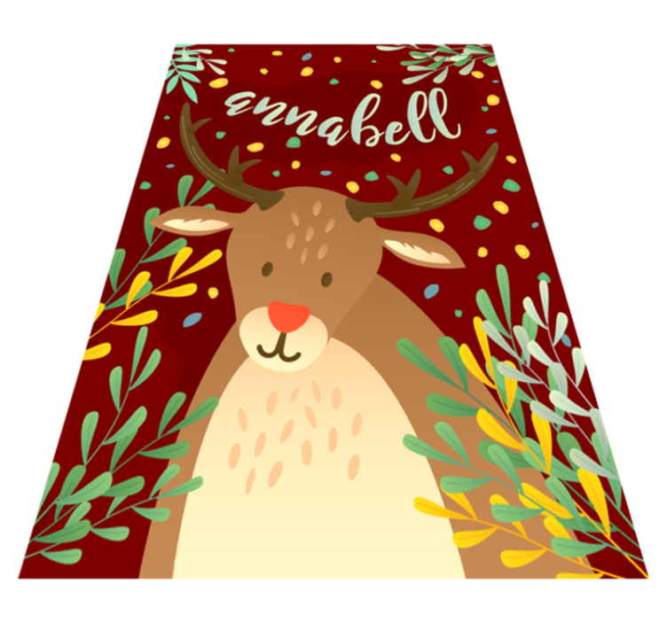 Reindeer with name Christmas vinyl carpet - TenStickers