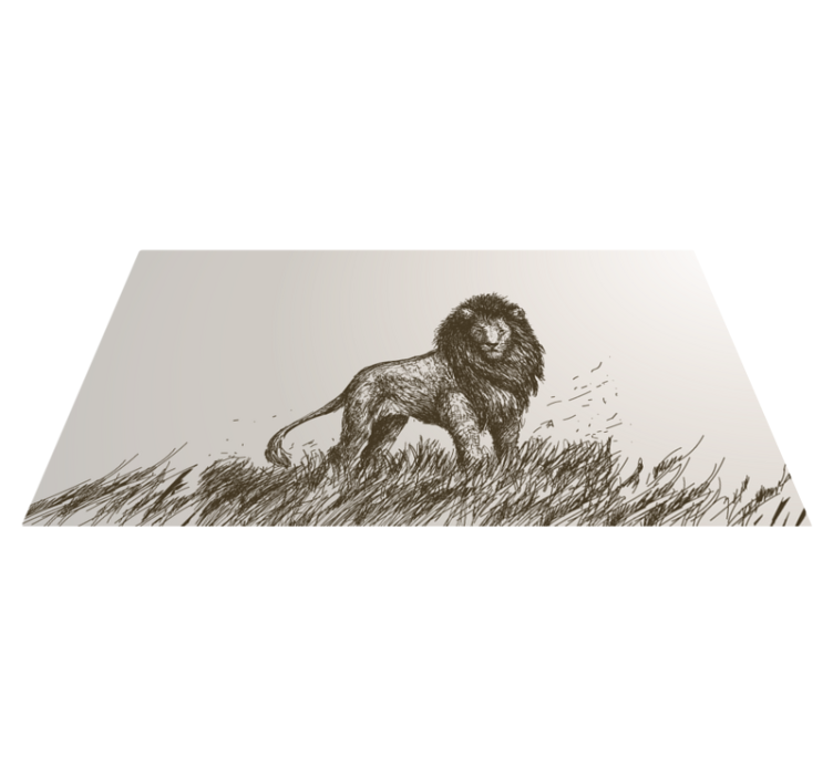 Majestic lion reflection animal vinyl carpet - TenStickers