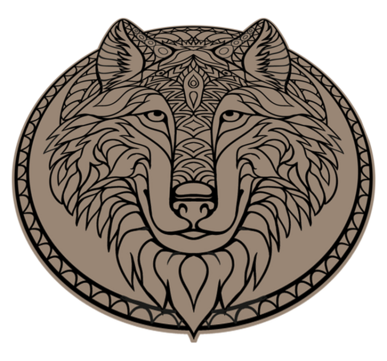Brown wolf design animal vinyl carpet - TenStickers