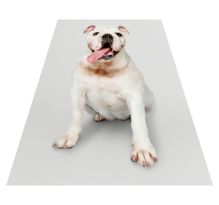 Happy Bulldog Portrait animal print vinyl carpet - TenStickers