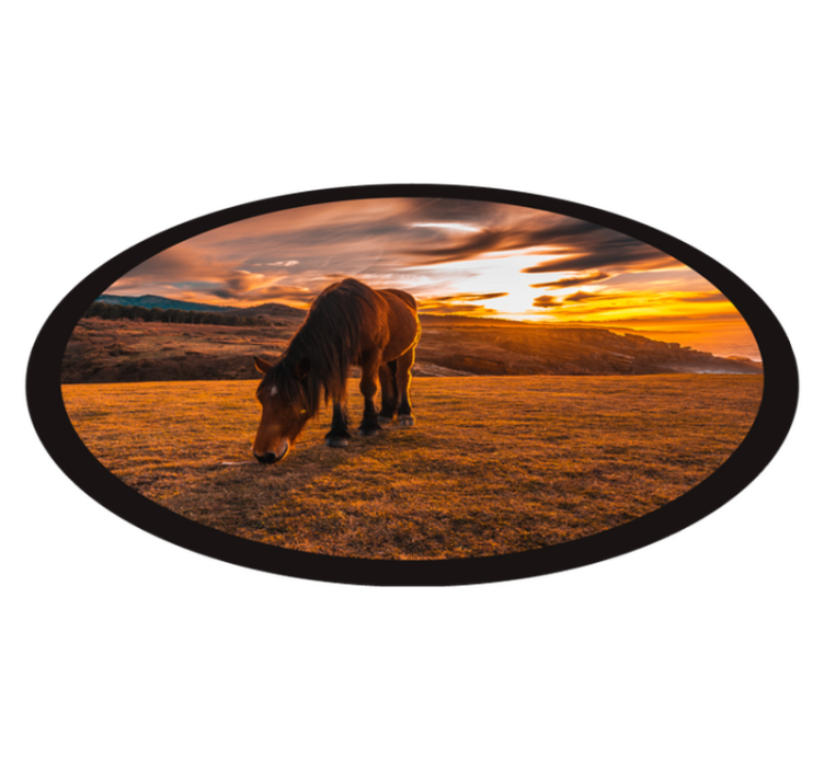 Majestic horse eating animal vinyl carpet - TenStickers