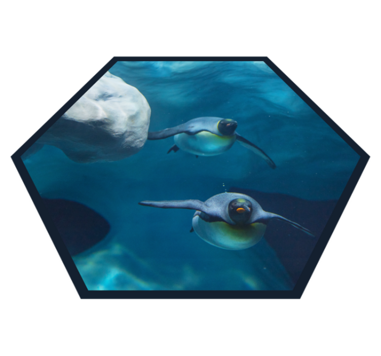Penguin swimming scene animal vinyl carpet - TenStickers