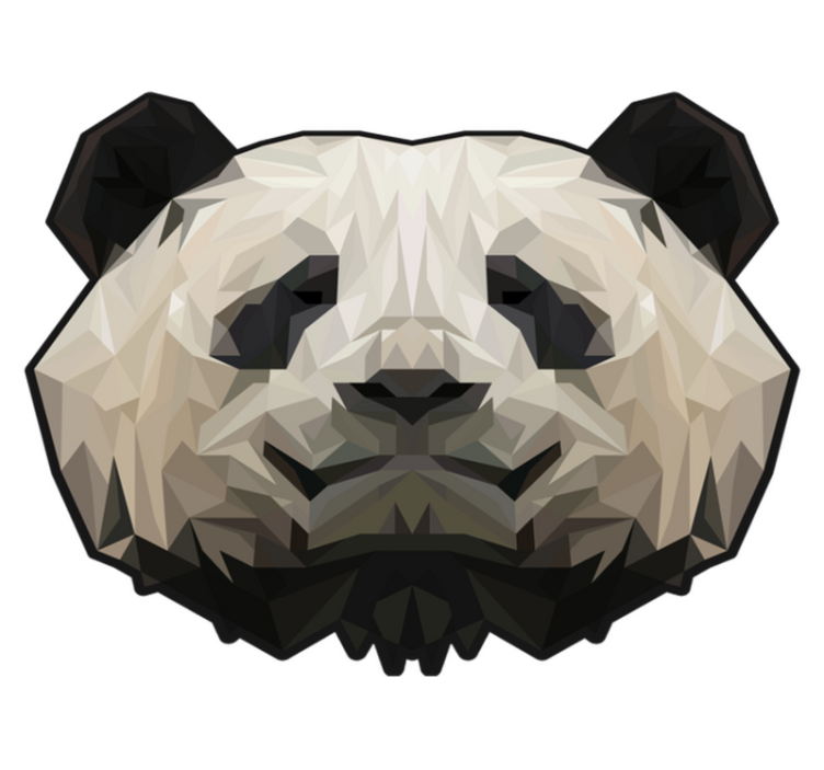 Geometric panda face animal vinyl carpet - TenStickers