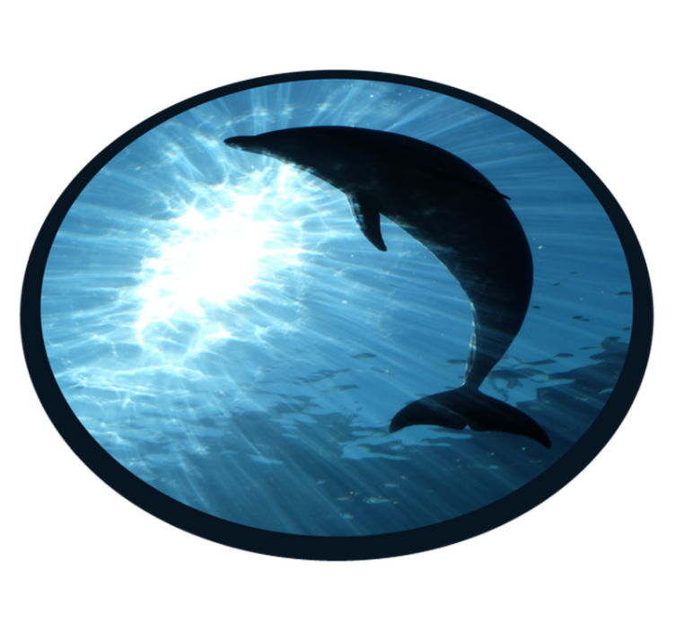 Dolphin splashing up animal vinyl carpet - TenStickers