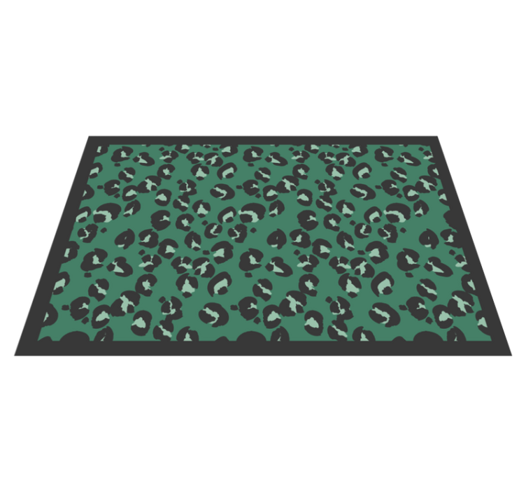 Green Leopard Pattern animal print vinyl carpet - TenStickers