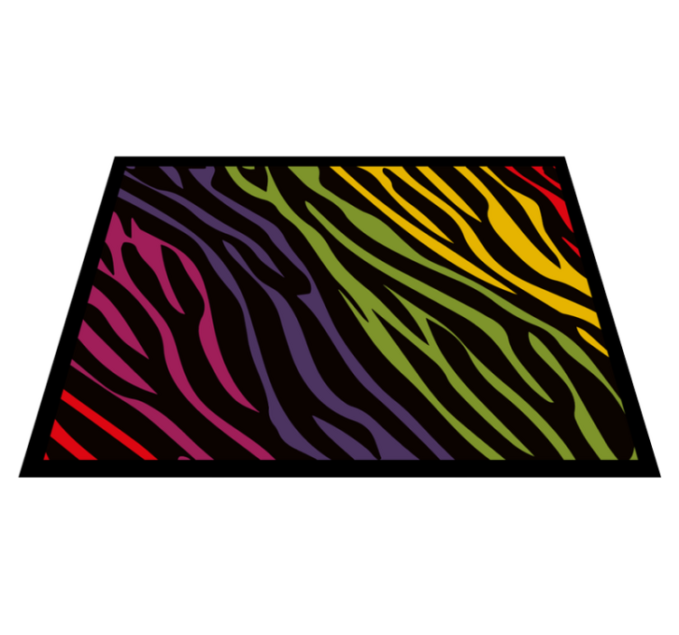 Vibrant Zebra Stripes animal print vinyl carpet - TenStickers