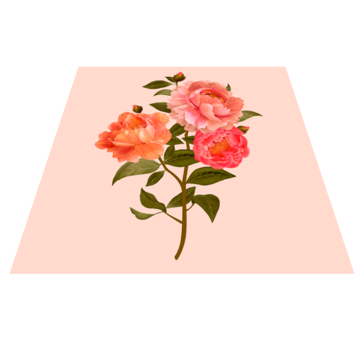 Peony arrangement floral vinyl carpet - TenStickers