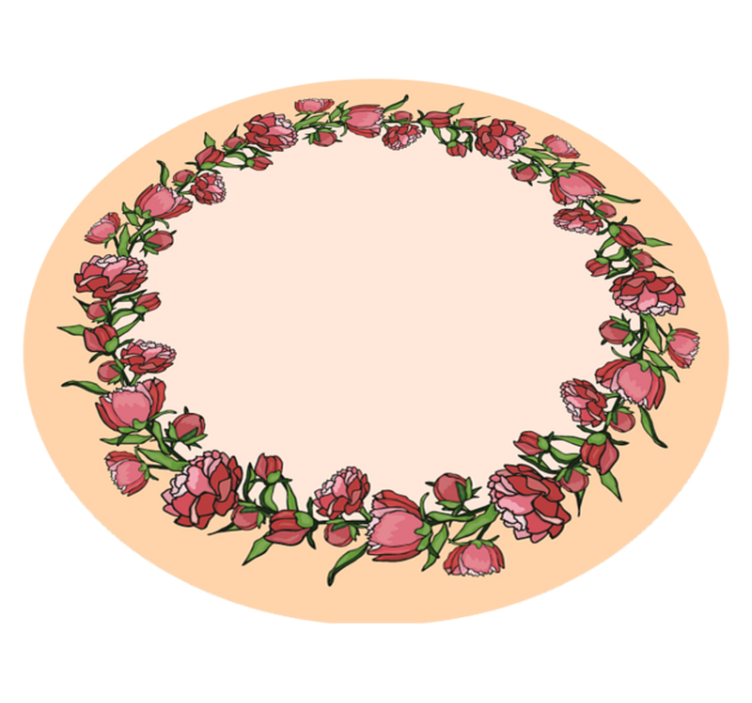 Botanical Round Emphasis floral vinyl carpet - TenStickers