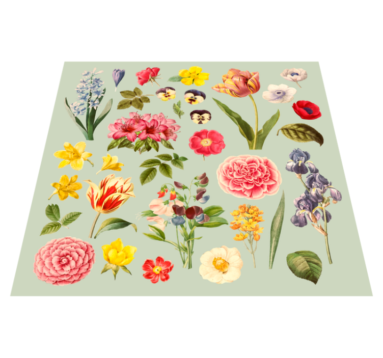Flower Botanical Assortment floral vinyl carpet - TenStickers