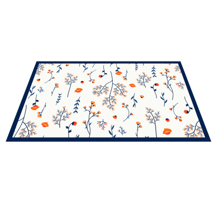 Floral vinyl carpet with floral branches design - TenStickers