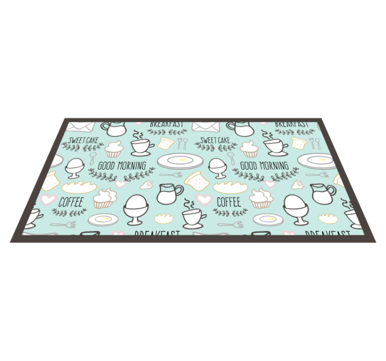 Breakfast Essentials kitchen vinyl carpet - TenStickers