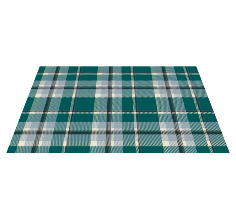 Blue plaid design kitchen vinyl carpet - TenStickers