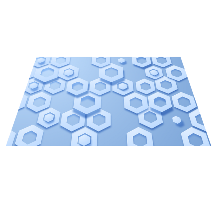 Hexagonal Blue Pattern geometric vinyl carpet - TenStickers