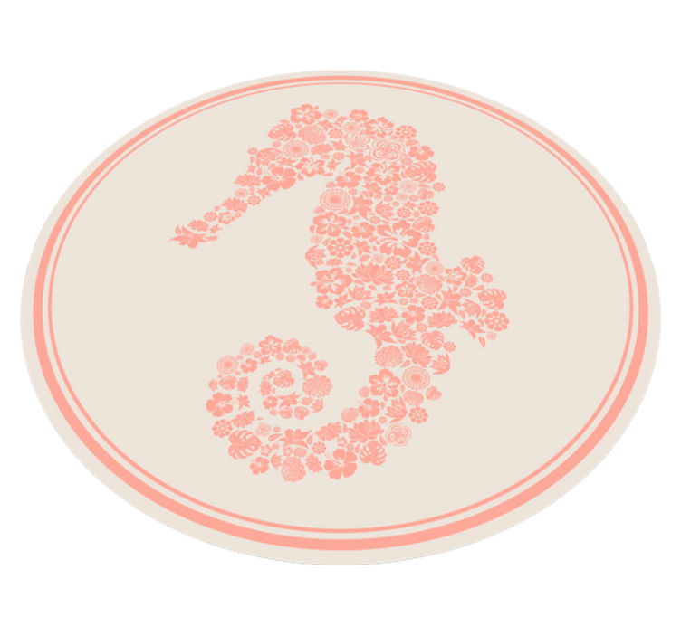 Floral vinyl carpet seahorse floral design - TenStickers