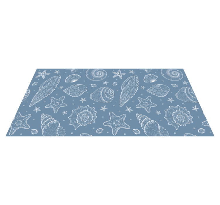 Sea Shells Pattern bathroom vinyl carpet - TenStickers
