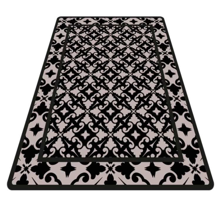 Elegant black pattern kitchen vinyl carpet - TenStickers
