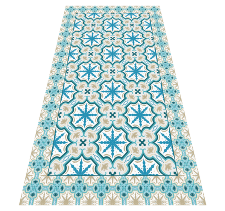 Azure botanical print tile vinyl carpet - TenStickers