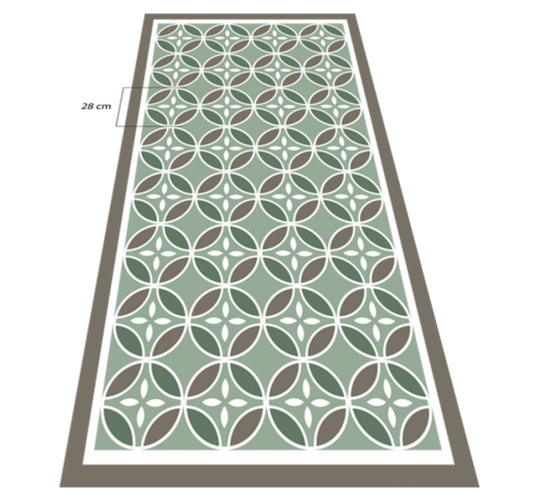 Circular Leaf Motif mosaic vinyl carpet - TenStickers