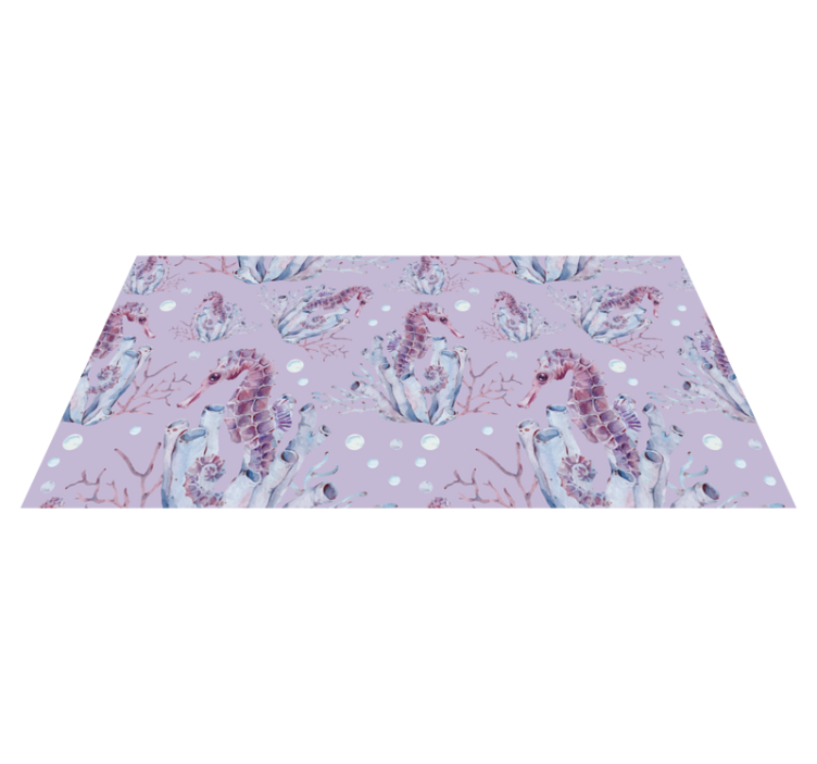 Seahorse coral design bathroom vinyl carpet - TenStickers