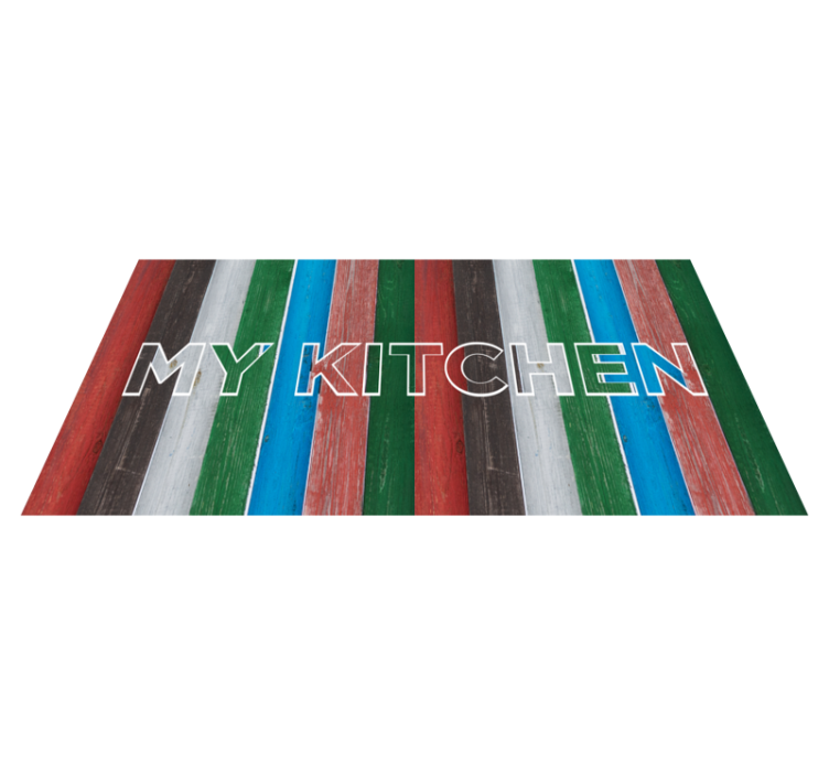 Striped colorful kitchen vinyl carpet - TenStickers