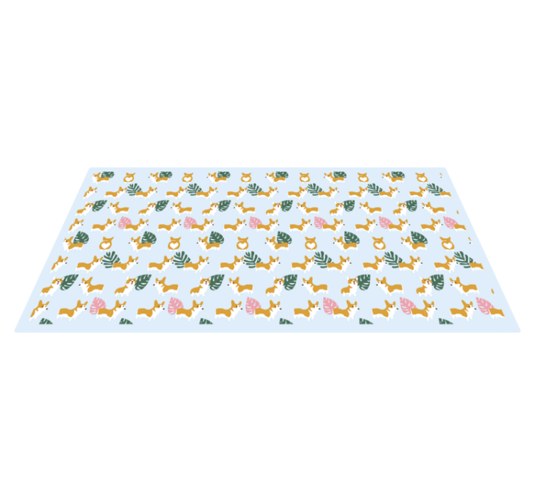 Monstera and dogs animal vinyl carpet - TenStickers