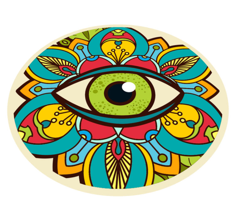 Colorful Eye Pattern mandala vinyl carpet - TenStickers