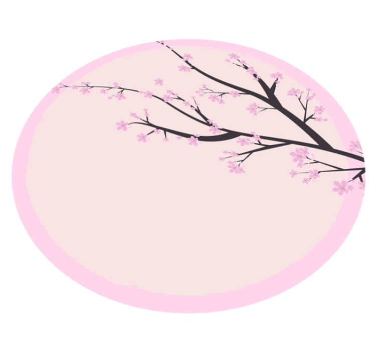 Cherry blossom branch floral vinyl carpet - TenStickers